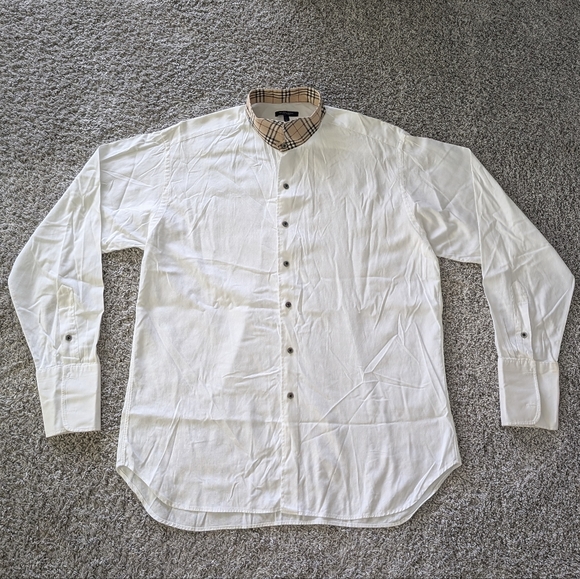 Burberry London Men's Cotton Knit Dress Shirt Men's Button Down shirt - Picture 1 of 9